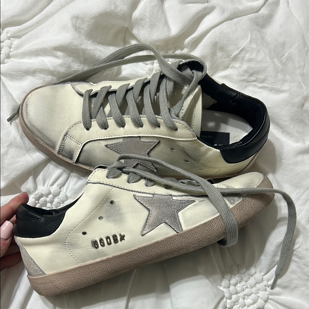 White and Black Ballstar Sneakers